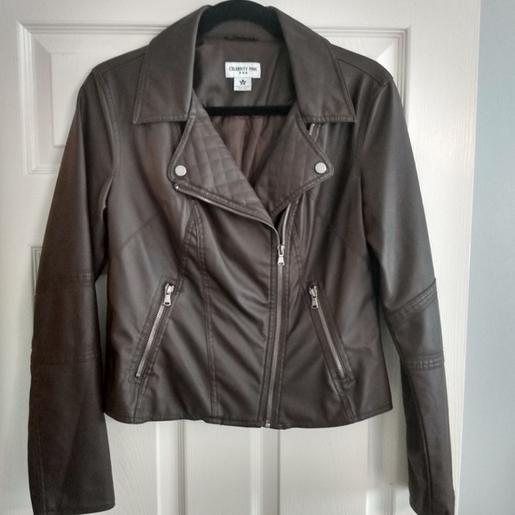 Celebrity Pink - Brown Faux Leather Jacket - Picture 2 of 9